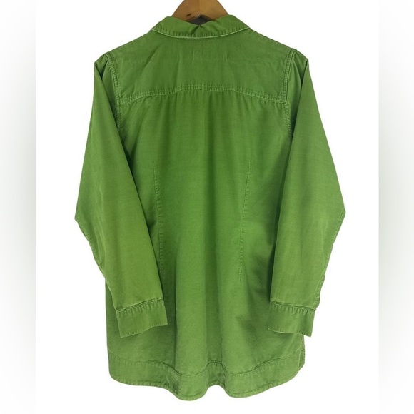 J. Jill Woman’s Medium Green Corduroy Long Sleeve Button Tunic Shirt - Picture 2 of 8